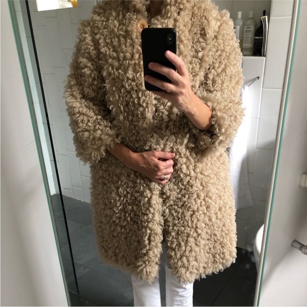 H’s Cabinet Boucle Knit Coat with Hood size Small - Picture 4 of 4